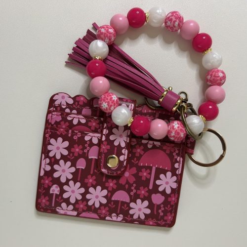 Hot Pink Mushroom Wallet with Matching Keyring