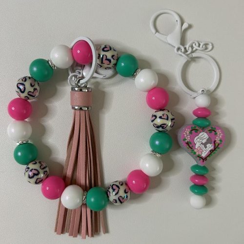 Mama and New Baby Matching Keychain Set
