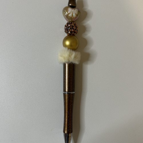 Shimmer Brown Pen with Bow Bead