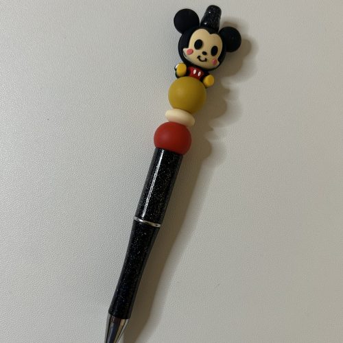 Red and Gold Mickey Mouse on Black Shimmer Pen