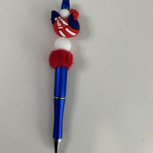 American Chicken on a Shiney Blue Pen