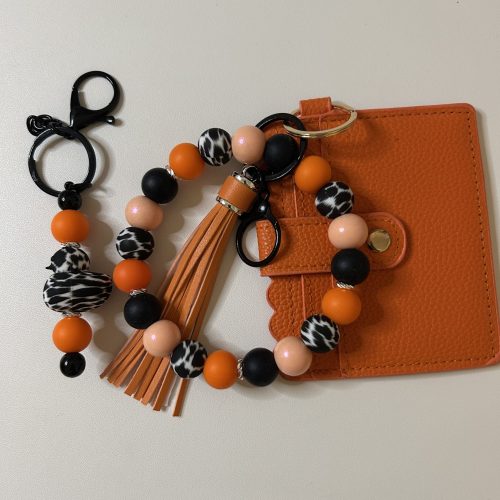 Orange and Black Duck Wallet with Matching Keychain Set