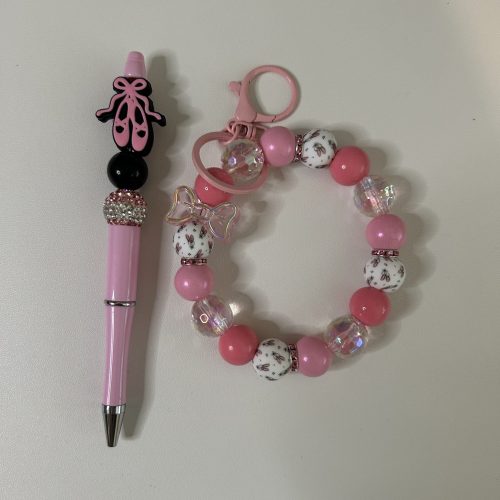Ballet and Bows Keyring with Pen Set