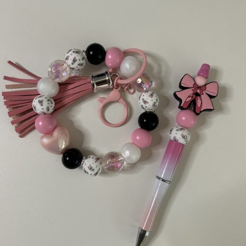 Ballet and Bows Keyring with Pen Set