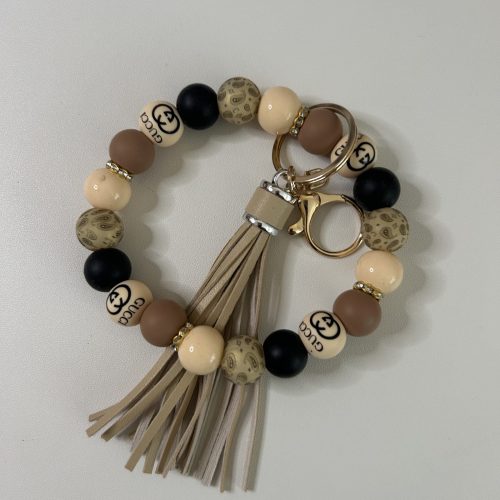 Gucci Tan Bead Keyring
