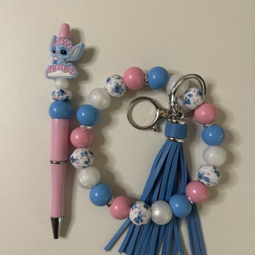 Stitch Keyring with Matching Pen